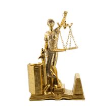 Dama Da Justiça Porta Caneta Dourado 20cm - Enfeite Resina - Tudo em Caixa