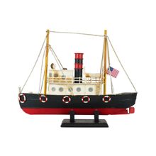 Miniatura Navio 26x31x8.5cm Estilo Retrô - Vintage - Tudo em Caixa