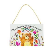 Placa Decorativa Um Abraço Do Tamanho Do Mundo 20x30cm - Tudo em Caixa