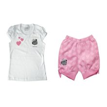 Conjunto Bebê Infantil Santos Rosa - Torcida Baby