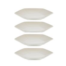 KIT LE CREUSET 4 PRATOS HEXAGON EM CERÂMICA 21CM MERINGUE