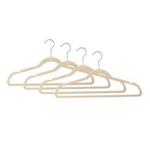 Cabide de Veludo Antideslizante Revestido Closet Bege 4un