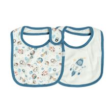Kit Com 2 Babadores Bebê Menino Espacial Azul - Hug