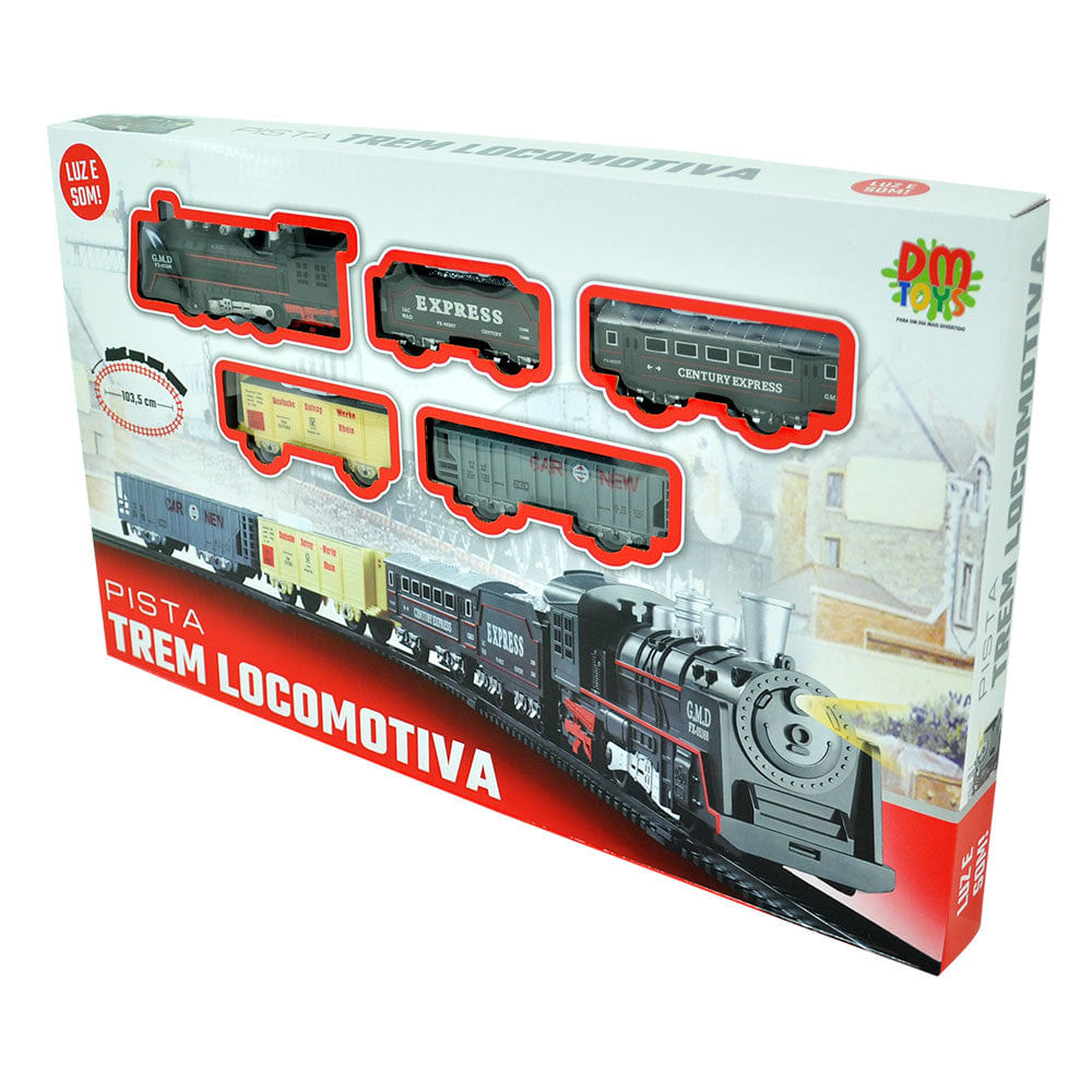 Pista Trem Locomotiva Com Luz e Som DMT5750 - Dm Toys - Shop Coopera