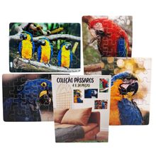 Kit 4 Quebra-cabeças Aves Divertido Educativo 24 Peças