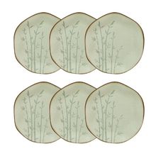 Conjunto 6 Pratos de Sobremesa 21,5 cm Ryo Bambu Porcelana Oxford