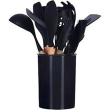 Kit Conjunto Utensílios Cozinha Silicone Faca Tábua 12 Pçs