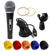 Kit Microfone Dinâmico com Fio TK 22C com Suporte B19A e Espuma Onyx