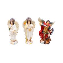 Três Arcanjos 9cm - Enfeite Resina - Tudo em Caixa
