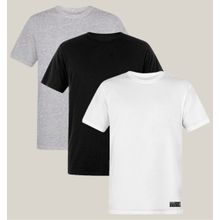 Kit Camisetas Básicas Masculinas Branca Preta Cinza Mescla Algodão WSS