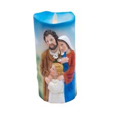 Sagrada Família Luminária Vela 17.5cm - Enfeite Resina - Tudo em Caixa