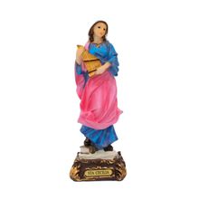Santa Cecília 16cm - Enfeite Resina - Tudo em Caixa