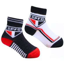 Kit 2 Pares de Meia São Paulo Bebê Branca e Preta