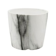 Vaso Porcelana Detalhes Preto Estilo Mármore 9x10x10cm - Tudo em Caixa