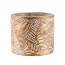 Vaso Cimento Penas Brancas 6.5x7.5x7.5cm - Tudo em Caixa