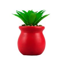 Vaso Cimento Vermelho Planta Artificial 8x5x5cm - Tudo em Caixa