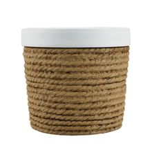 Vaso Cimento Cordas Marrom 10x11x11cm - Tudo em Caixa