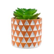 Vaso Barro Cimento Planta Artificial Modelo B 8x6x6cm - Tudo em Caixa