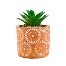 Vaso Barro Cimento Planta Artificial Modelo A 8x6x6cm - Tudo em Caixa
