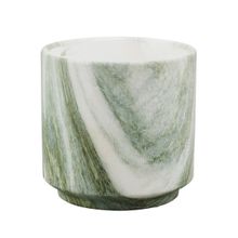 Vaso De Porcelana Verde Estilo Mármore 8x8x8cm - Tudo em Caixa