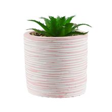 Vaso Cimento Rosa Planta Artificial 9x7x7cm - Tudo em Caixa