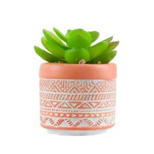 Vaso Cimento Laranja Planta Artificial 8x5.5x5.5cm - Tudo em Caixa