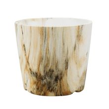 Vaso Porcelana Detalhes Marrom Estilo Mármore 9x10x10cm - Tudo em Caixa