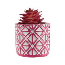 Vaso Vinho Cimento Planta Artificial Vinho 8.5x6x6cm - Tudo em Caixa