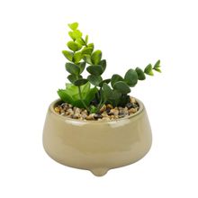 Vaso Porcelana Plantas Artificiais Modelo A 12x13x13cm - Tudo em Caixa