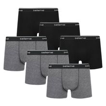 Kit 6 Cuecas Boxer Selene Algodão Masculino