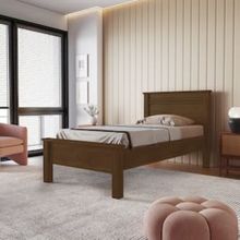 Cama de Solteiro Conquista Mel com Ripas Largas de MDF - 102cm de largura