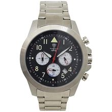 Relógio Tuguir Masculino Ref: 6117b Tgi37086 Cronógrafo Aço Prateado