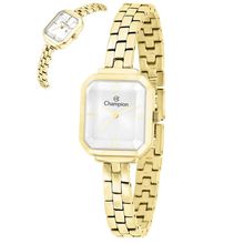 Relógio Champion Feminino Ref: Cf24895h Retangular Dourado