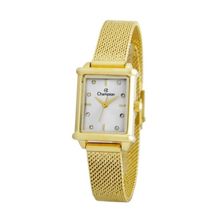 Relógio Champion Feminino Ref: Cf24206h Retangular Mesh Dourado
