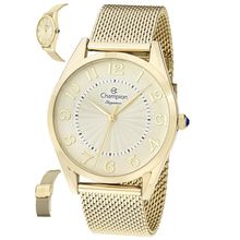 Relógio Champion Feminino Ref: Cn24459g Casual Mesh Dourado
