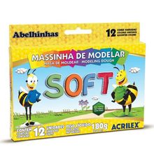Massinha De Modelar Acrilex Soft 12 Cores.