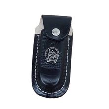 Kit 02 Bainhas Capa De Canivete 100% Couro Estilo Rodeio Country Preta