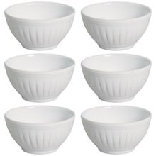 Conjunto de Bowls Porto Brasil Daisy em Cerâmica Feldspática Branco 402ml - 6 Peças