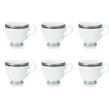 Jogo de xícaras chá em porcelana Noritake Austin Platinum 6 peças