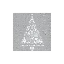Guardanapos Paper Design Moments Myxmas Tree Silver em papel Xmas pacote com 20 folhas 33x33cm