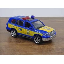 Miniatura Viatura Carro Policia Rodoviaria Federal Metal e Fricção Escala 1/36 Azul