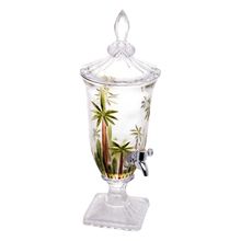 Dispenser - Suqueira em cristal com pé Wolff 27576 Palm Tree Handpaint 2 litros pintado