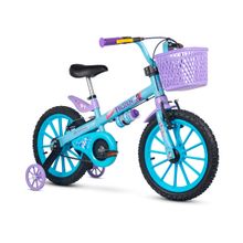Bicicleta Infantil Aro 16 Frozen Com Rodinhas De Treinamento Nathor Bike Criança Menina Laranja Com Garrafinha