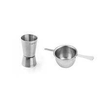 Dosador Drinks Copo Duplo Inox 50 40 e 20ml Kit Bar