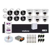 Kit 12 Cameras Intelbras 3220 Full Color Com Microfone, Dvr 16ch Mhdx 3116c 1tb