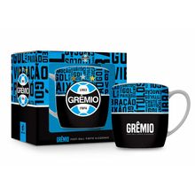 Caneca Porcelana Premium BrasFoot Grêmio 02 360 ML Urban Licenciada Branco