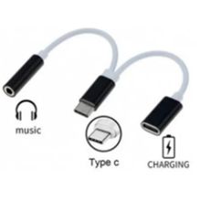 Cabo Adaptador Pra Fone Com Saida Tipe C Duplo Type C E P2