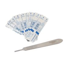 Kit Cirúrgico Cabo De Bisturi 4 Com 10 Laminas Avulsas
