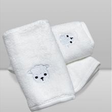 Kit Paninho de Boca Babitas Bordado Ovelha Branco - Laço Bebê