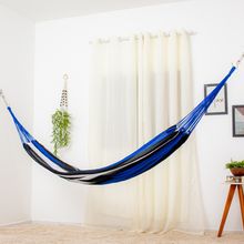 Rede De Dormir Amazonas Nylon Listrada Branco, Azul E Preto